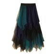 thumbnail image 2 of KHONTS Women's A-Line Tulle Midi Skirt Tiered Petticoat Skirts Tea-Length Elastic Waist Tutu Skirts Blue S, 2 of 4