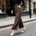 thumbnail image 6 of SBYOJLPB Women's Wide-leg Pants Solid Color Loose Casual Comfortable High-waisted Trousers, 6 of 7