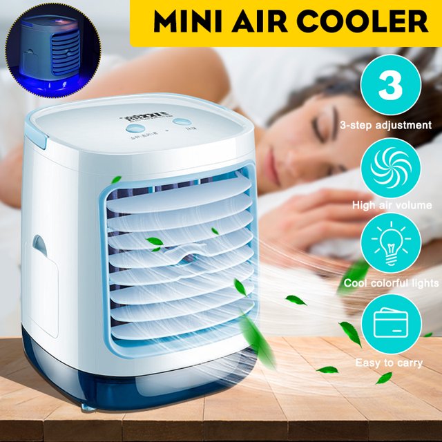 Portable Mini 3 Gear Adjustment Air Conditioning Fan Air Conditioner Mini Air Cooling Fan Air Humidifier for Summer Home Office Cooling