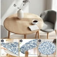 thumbnail image 3 of Round Tablecloth with Elastic Edge, 36-60Inch Waterproof Table Cloth for Dinner, Outdoor, Picnic, 52inch, Blue and White Flower, 3 of 6