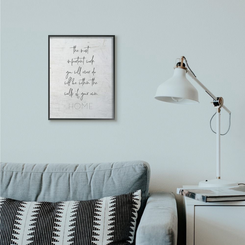 Stupell Industries Walls Of Your Home Family Inspirational Word On Wood Texture Design Framed Giclee Texturized Art by Lettered and Lined