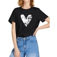 thumbnail image 1 of ManHanLi Women Heart Print Crew Neck Short Sleeve T-Shirt, 1 of 6