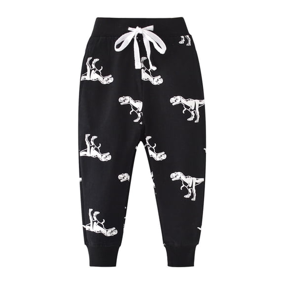 NOEGOEU Boys Sweatpants Toddler Athletic Elastic Waist Pants Active Joggers with Pockets Drawstring (Black,2 Years)