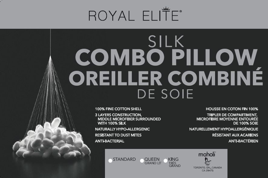 Royal Elite Oreiller Combiné de Soie