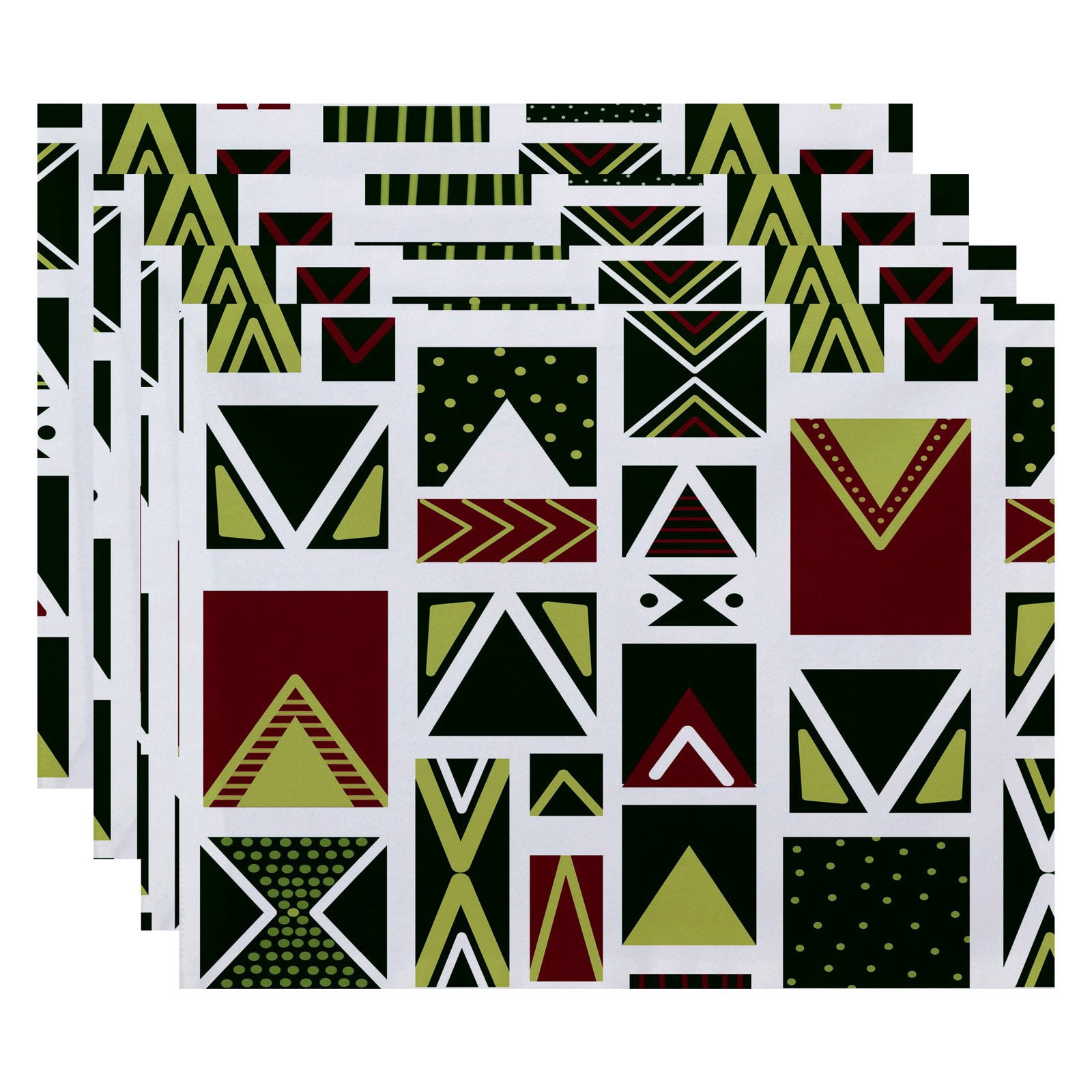 Simply Daisy 18" x 14" Merry Susan Geometric Print Placemats, Set of 4