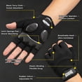 thumbnail image 3 of AEGEND Half Finger Cycling Gloves, Breathable Mesh Bike Gloves with Shock-Absorbing Padded Palm, Anti-Slip Grip, Finger Pull Tabs for Road Cycling, Mountain Biking, Gym and Outdoor Sports, Black - L, 3 of 8