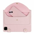 thumbnail image 5 of for iPad Pro 11" (M4) 2024 Crossbody Case, PU Leather Flip Cover with Card Holder Zipper Pocket Flip Stand Shoulder Strap Pen Slot, Envelope Design Tablet Case for iPad Pro 11" (M4) 2024, Pink, 5 of 11