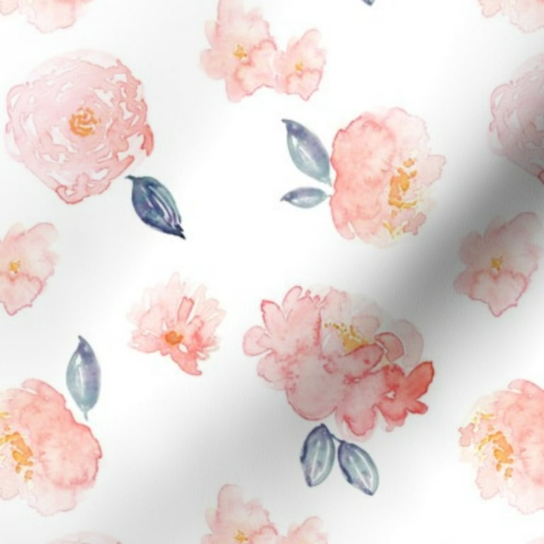 Spoonflower Fabric - Bloom Floral Blossom Pink Navy Nursery Shabby Chic  Botanical Print Printed on Petal Signature Cotton Fabric Fat Quarter -  Sewing Quilting Apparel Crafts Decor 