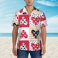 thumbnail image 5 of Valentines Day Heart Men's 3d Print Casual Button Down Shirts, Novelty Hawaiian Short Sleeves Xl, 5 of 8