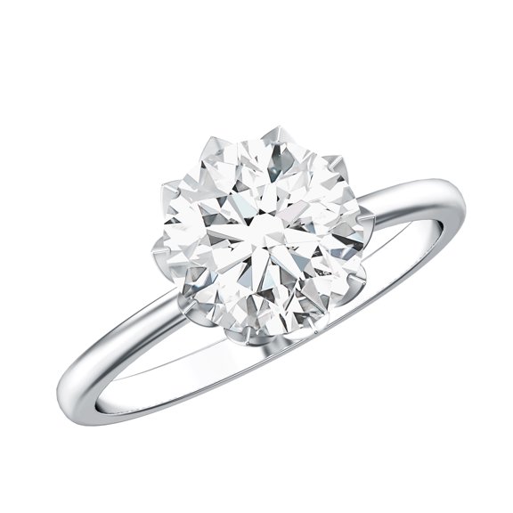 Rosec Jewels IGI Certified Lab Grown Diamond Solitaire Engagement Ring 3 Carat - E-VS1 Quality - With Jewelry Box, 925 Sterling Silver, US 4.00