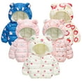 thumbnail image 2 of YUEHUA Boys Winter Puffer Coat Toddler Boys Girls Long Sleeve Winter Warm Outwear Jacket Coat Bear Ears Cartoon Rabbit Dog Strawberry, 2-3 Years, 2 of 4