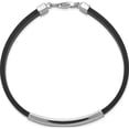thumbnail image 2 of Sterling Silver Rhodium-Plated Id Black Rubber Bracelet (8 X 11) Made In Italy xgbkss14-8, 2 of 5