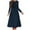 Navy, variant on Herrnalise Women's Long SleeveRound Neck Solid Color Dresses S-2XL