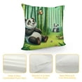 thumbnail image 4 of Autua Pandas Bamboo Butterfly Graphic Decorative Cushion Throw Pillow Cover for Home Couch Living Room Bed Sofa - Zipper Closure - 1PC 24x24in, 4 of 5