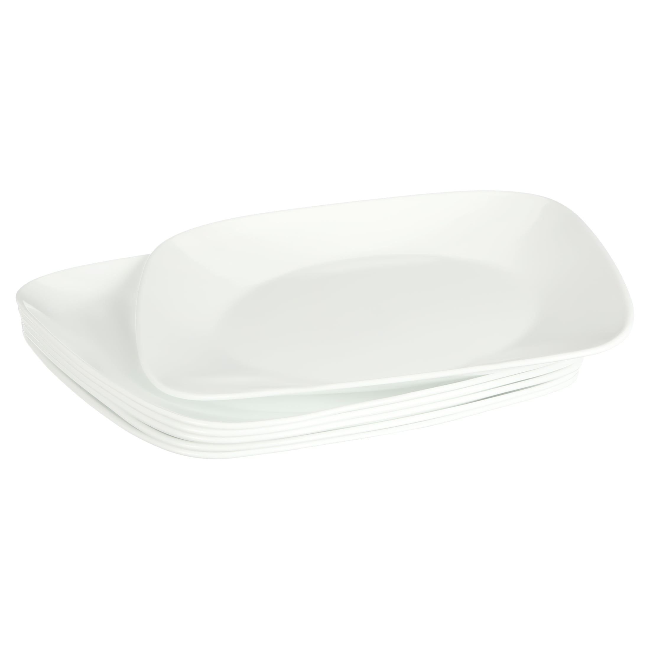 Corelle Square Pure White 10.5" Dinner Plates, Set of 6