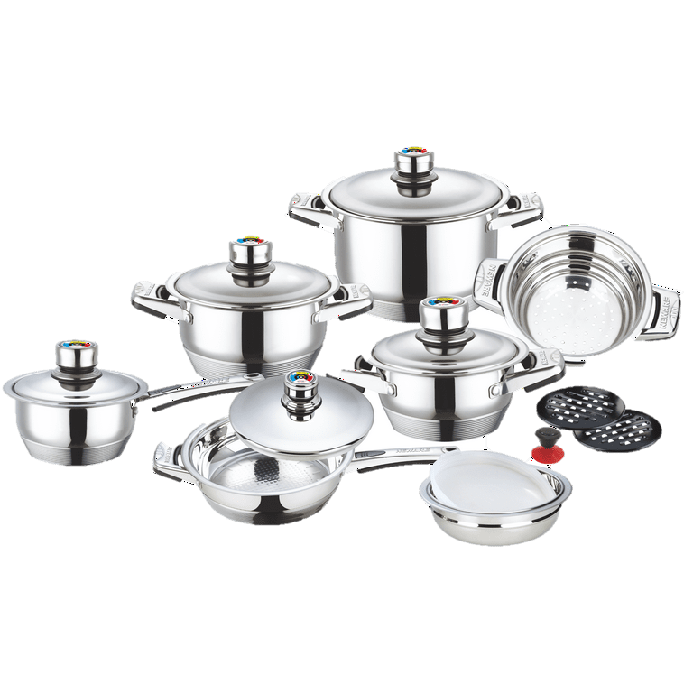 16 Piece German Designed Stainless Steel Cookware Set (USD 114.00) - Web9  Shop