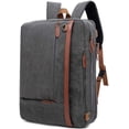 thumbnail image 1 of CoolBELL Convertible Backpack Shoulder bag Messenger Bag Laptop Case Business Briefcase Leisure Handbag Multi-functional Travel Rucksack Fits 17.3 Inch Laptop For Men / Women / Travel (Canvas Black), 1 of 6