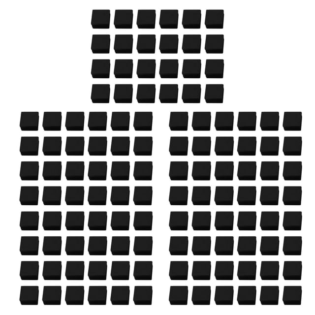 120 Pcs 30mm x 30mm Plastic Ribbed Square End Caps Tube Insert Black,120 x SquareTube Insert,Black