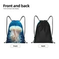 thumbnail image 6 of Horeoi White Jellyfish Dansing in the Ocean Print Drawstring Bags for Gym Sports Yoga Travel Lightweight Foldable Sackpack for Men Women Teens, 6 of 7
