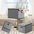 thumbnail image 3 of File Organizer Box Office Document Storage Pack of 1 Collapsible Linen Filing Cabinets with Lid, Decorative Office Cabinet, Letter Size Legal Folder, Gray, 3 of 7