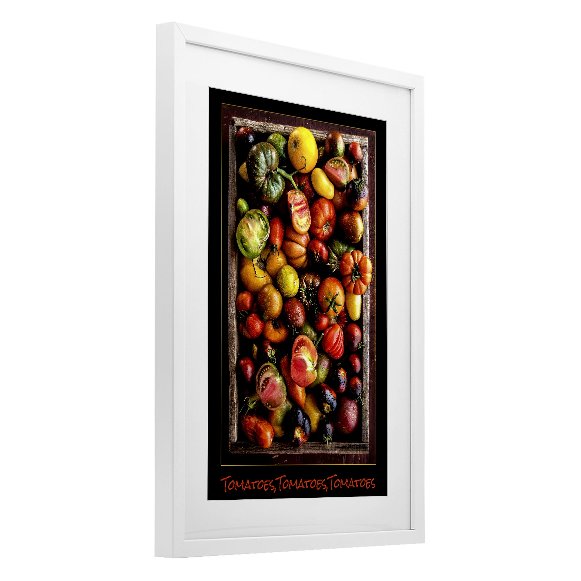 Stupell Industries Ripe & Bountiful Tomato Harvest White Framed Print Under Glass, design by Carl Kravats