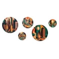 thumbnail image 2 of Designart "Vibrant and Colorful Urban Skyline I" City Art Deco Metal Wall Art Set of 5 Piece, 2 of 5