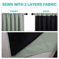 thumbnail image 5 of NICETOWN 100% Blackout Curtains 63 inches Long for Bedroom with Black Liner, 2 Layers Full Blackout Insulated Noise Reducing Drapes Rod Pocket, 42"x63", Greyish Green, Set of 2, 5 of 8