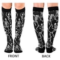 thumbnail image 2 of Haosy Compression Socks for Men Women Knee High Running Socks for Nurse Hiking Recovery Travel Athletic 2 Pairs Skeletons Dancing, 2 of 9