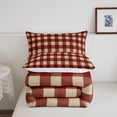 thumbnail image 5 of Manfei Retro Grid Full Size Comforter Sets,Classic Plaid Bedding Comforter Set,Red,Reversible,3-Piece,1 Comforter and 2 Pillowcases,3-Piece,1 Comforter and 2 Pillowcases, 5 of 7