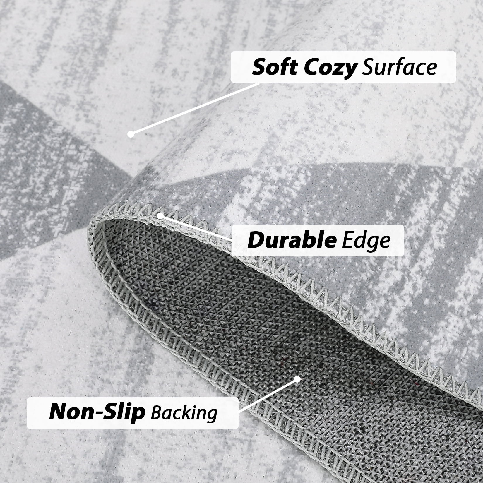 Hasoo Gray 10' x 13' Area Rug Geometric Rugs for Living Room Washable Modern Trellis Carpet for Bedroom