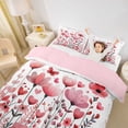 thumbnail image 3 of Erosebridal Dreamy Pink Flower Twin Bedding for Kids Girls, Chic Butterfly Duvet Cover Set, Pink Reversible, 2pcs 1 Duvet Cover and 1 Pillowcase, No Comforter, 3 of 6