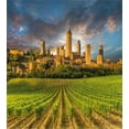 thumbnail image 3 of Italy Duvet Cover Set, Vineyards of San Gimignano Tuscany Historic Architecture Dramatic Sky Clouds, Decorative 3 Piece Bedding Set with 2 Pillow Shams, King Size, Green Apricot Blue, by Ambesonne, 3 of 3