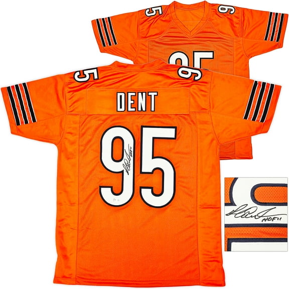 Chicago Bears Richard Dent Autographed Orange Jersey "HOF 11" Beckett BAS Witness 221053