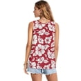 thumbnail image 2 of FUIALDOLG Tropical Hawaiian Style Clothes for Women Red Hibiscus Flowers Tank Tops Womens Dressy Sleeveless Shirt Lightweight V Neck T-shirt Flowy Tee for Beach Vacation,M, 2 of 7