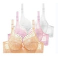 thumbnail image 6 of SNOWSONG Bras for Women, 3-Pack High Support Bra for Women Adjustable Straps Full Cup Up Bra Comfort Wireless Underwear, Push up Bra, Wireless Bras for Women, Bra Set Rose Gold 36, 6 of 9