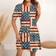 thumbnail image 4 of Vestido Corto para las Mujeres Cuello Redondo Manga Corta Impresa Suéter, Moda Casual Estilo Línea, 4 of 7