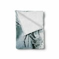 thumbnail image 2 of Nature Soft Flannel Fleece Throw Blanket, Winter Forest with Frozen Snowy Foliage Grass Icy Tree Branches Lake Scenery, Cozy Plush for Indoor and Outdoor Use, 70" x 90", Turquoise White, by Ambesonne, 2 of 6