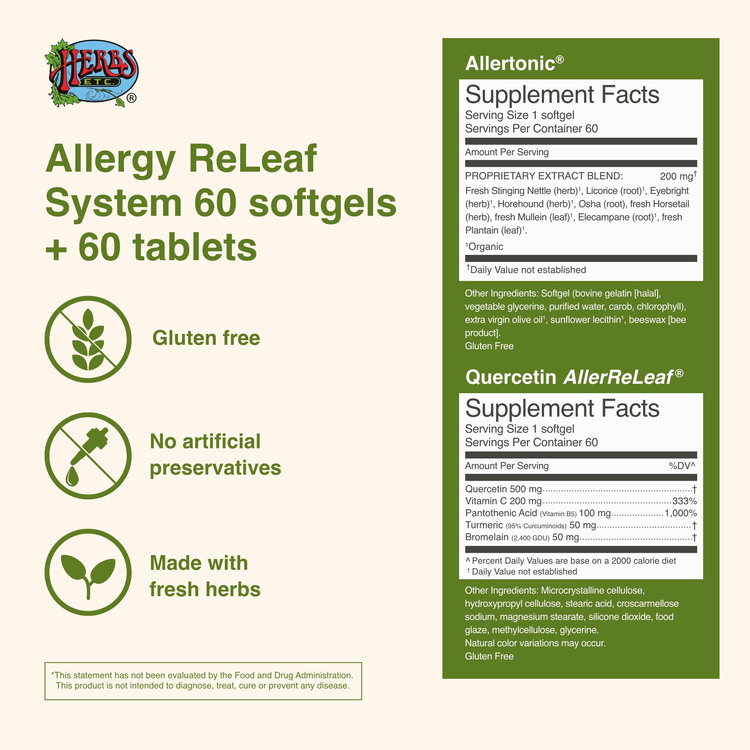 Allergy ReLeaf System - 60 Softgels + 60 Tablets
