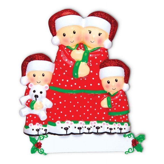 Pajama Family of 4 Christmas Ornament