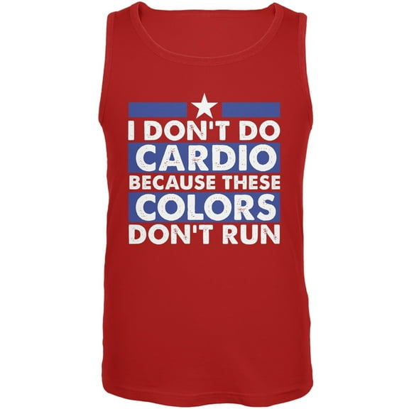 4th Of July I Don't Do Cardio Red Adult Tank Top - 2X-Large