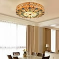 thumbnail image 4 of 23 In Tiffany Style Stained Glass Shade Flush Mount Ceiling Lamp LED Light for Living Rooms, Bedrooms, 4 of 18