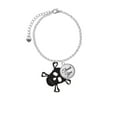 thumbnail image 2 of Delight Jewelry Acrylic Large Black Skull - Domed Thank You Charm Bracelet, 6"+2", 2 of 5