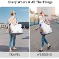 thumbnail image 5 of 22 Inch Oversized Travel Bag Lightweight Canvas Weekender Duffel with Multi Pockets, Slogan Print, 5 of 5