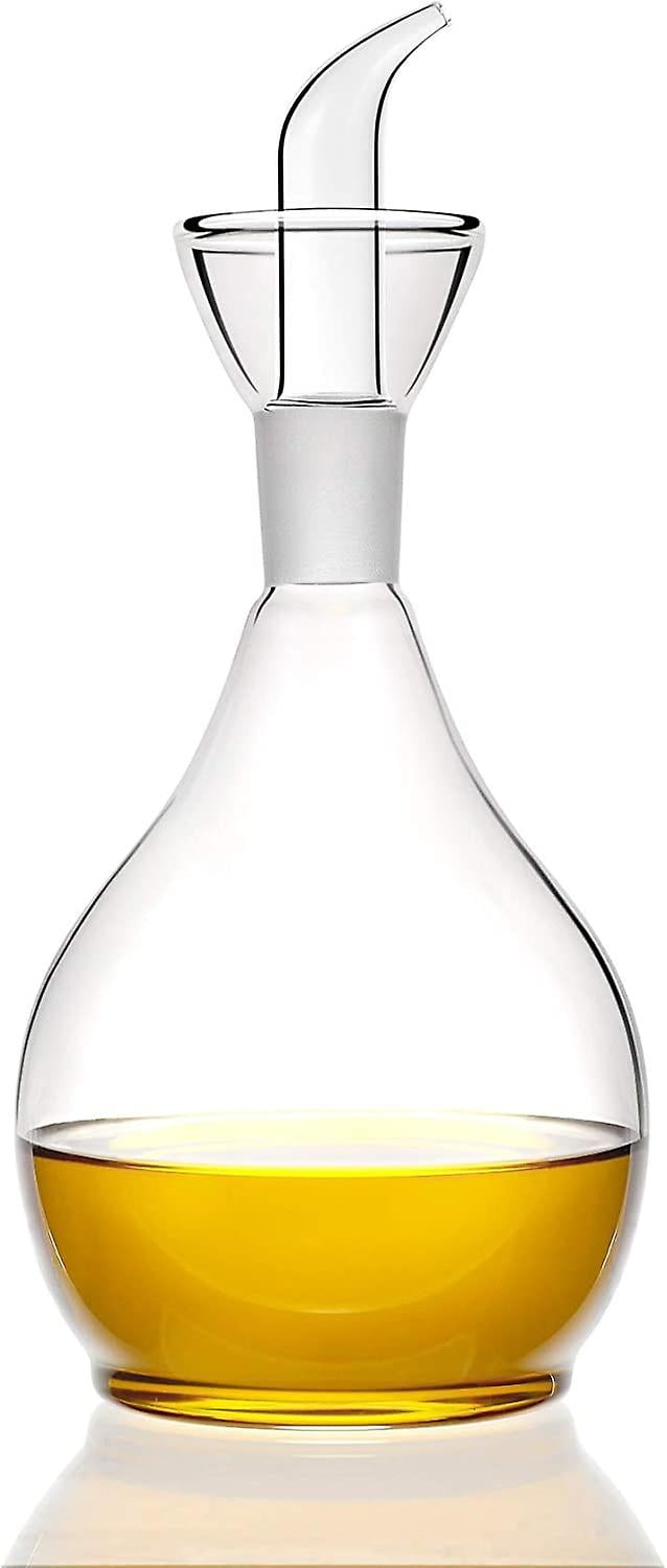 Lot De 2 Bouteilles D’huile En Verre Noir 250 Ml – Bec Verseur Intégré, étiquettes Incluses