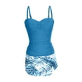 thumbnail image 5 of Swimsuits for Women Tankini Swimsuits Fashion Tankini Swimsuit Strappy Bikini Top With Skirted Bottom Swimsuit Cover Up Beachwear Two Piece Outfit, 5 of 5