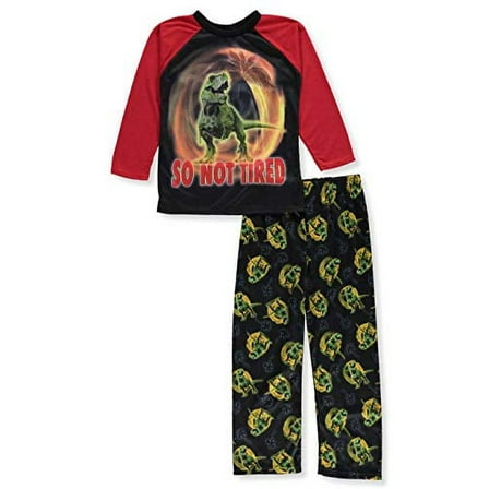 Boy's So Not Tired Dinosaur, T-Rex Dino Pajama Set, Size 7
