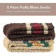 thumbnail image 5 of 5 Pairs Men's Socks Fluffy Slipper Soft Thermal Socks Warm Fuzzy Winter Present for Men Women, 5 of 5