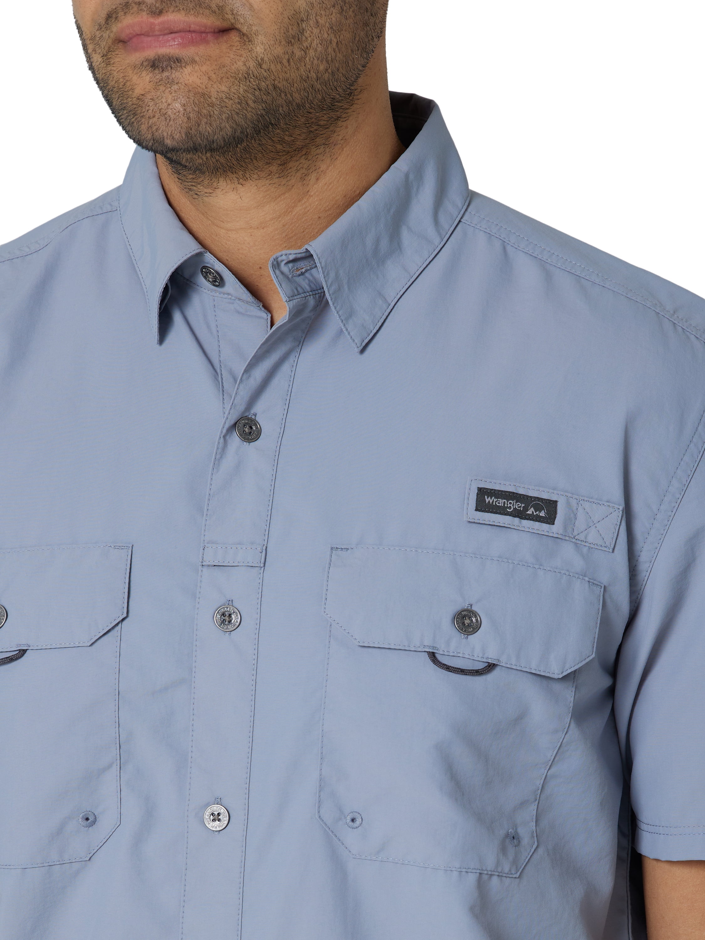 Wrangler® Men's Outdoor Short Sleeve Fishing Shirt with UPF 40 Protection, Sizes S-5XL