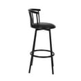thumbnail image 3 of Cucina Pair of Black Finish Black Swivel Bar Stools, 3 of 4