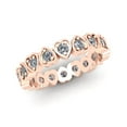 thumbnail image 2 of Natural .60Ct Round Cut Brilliant Diamond Heart Women's Anniversary Wedding Eternity Band Ring Solid 18k Rose Gold F VS2, 2 of 3